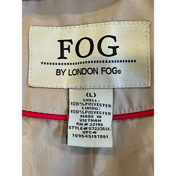 London Fog Womens Hooded Trench Mac Coat 572236SC Buckle Front Cream Size Large - Picture 5 of 7